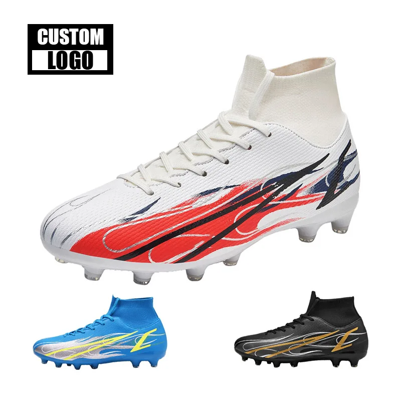 Custom Football Boots Men Cleats Artificial Grass Football Shoes Pu Men Rubber Factory Outdoor Sports Active