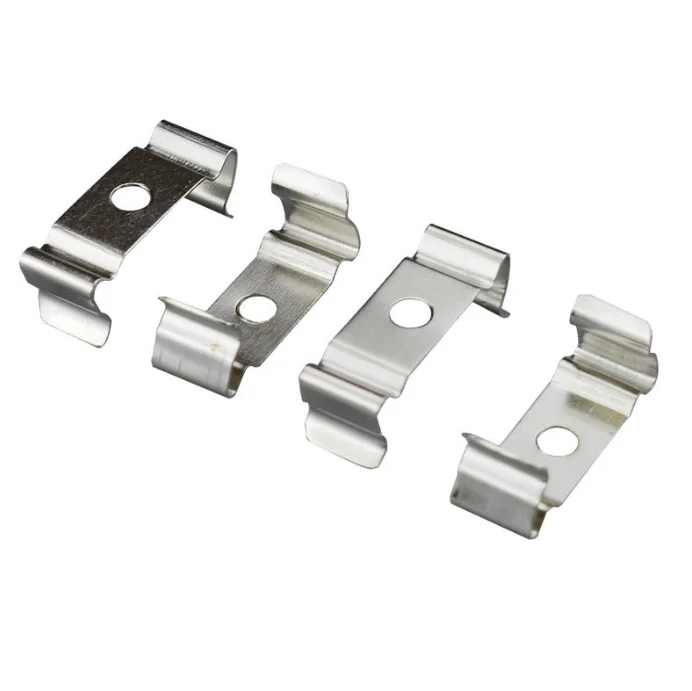 Custom stamping stainless steel flat metal bracket with torsion spring clip for  LED line light