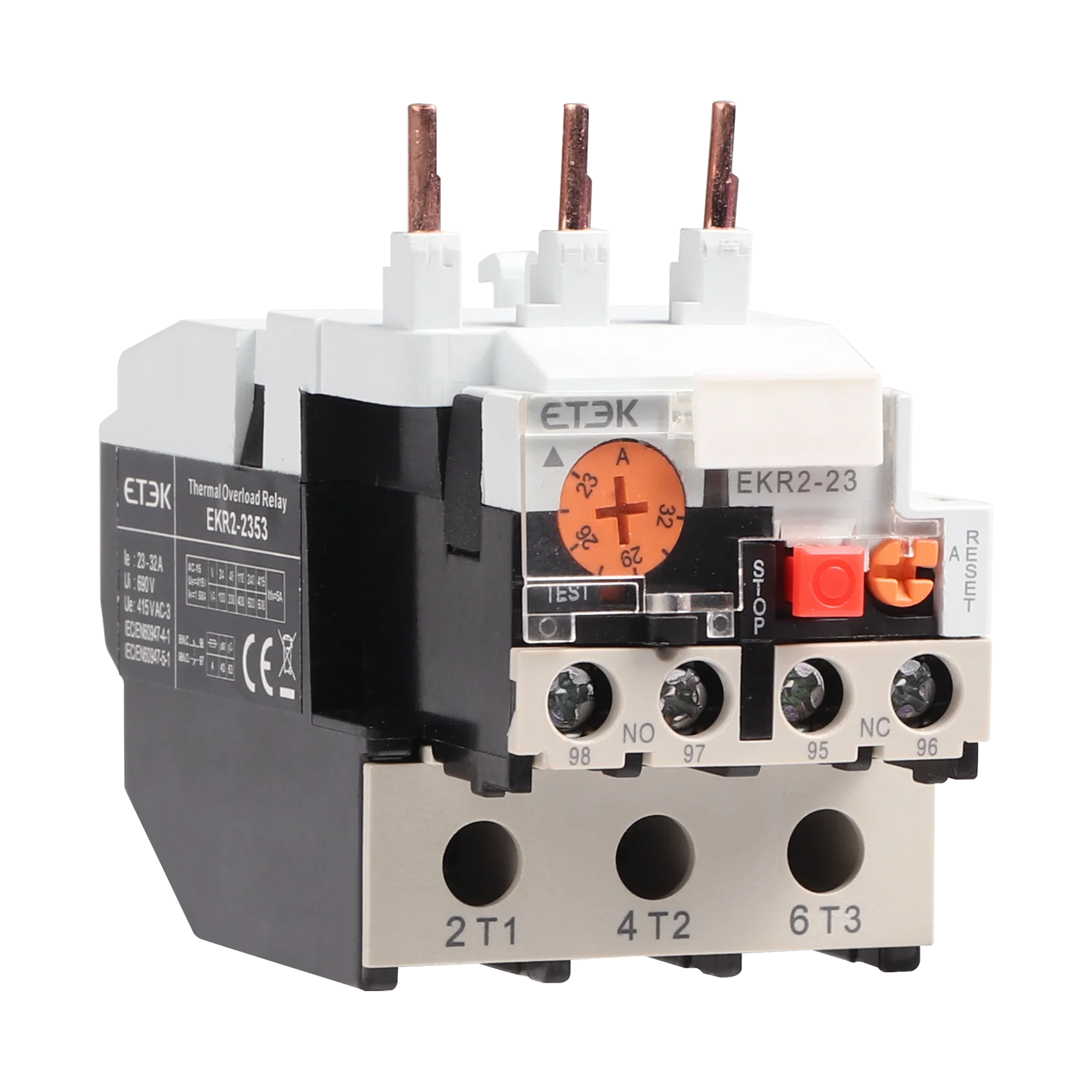 ETEK contactor EKR2 AC3 type 50/60Hz  magnetic  contactor 0.1A-93A up to 690V thermal overload relay contactor