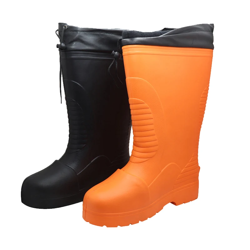 Lightweight Anti Slip Water Proof Winter Warm Snow Ski Fishing Fisherman Cold Storage Eva Foam Rain Boots For Men