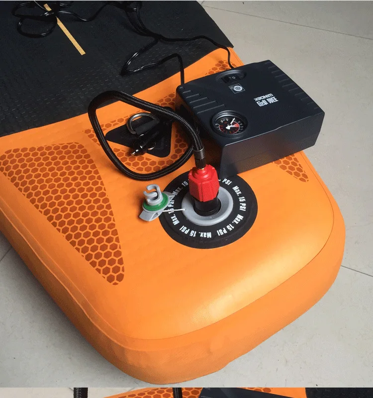 SUP Pump Adaptor Compressor Gas Valve Converter with 4 Air Valve Nozzles for Boat & Paddle Board