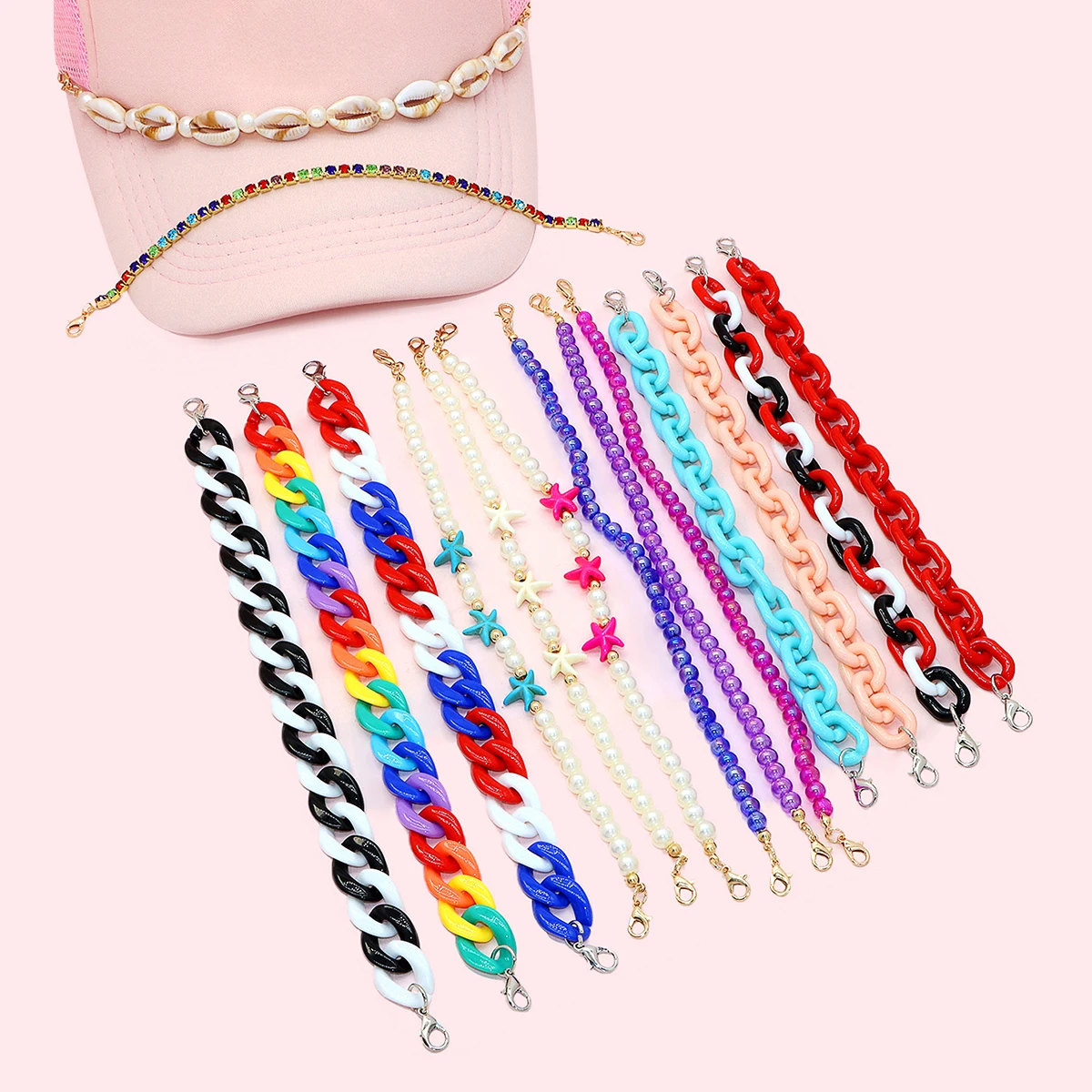 2024 New Fashion Jewelry Custom Trucker Caps Hats Chain Customized Charms for Trucker Hats