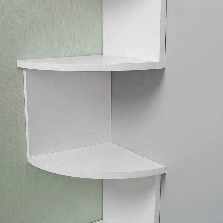Phota 5 Tier Wall Mount Corner Shelves White Living Room Furniture Modern Accepatble
