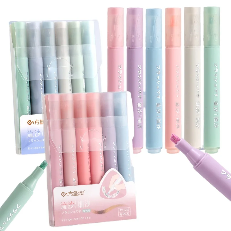 Световой маркер набор 6 цветов креативный треугольный для защиты глаз студенческий