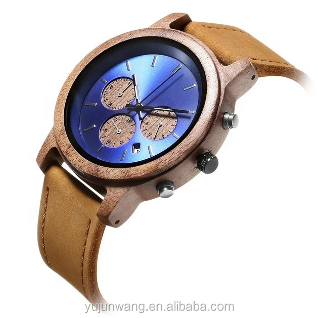 Unique Brand Watches Men Wrist Sports Chronograph Design Japanese Movement Orologio Uomo Odm Wood Watches