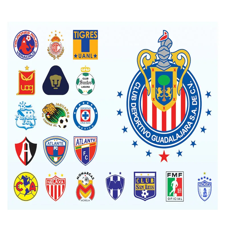 Croc Pack  Customized Wholesale Mexican Football croc charms Logos for the clubs  Cruz Azul,  championship designs