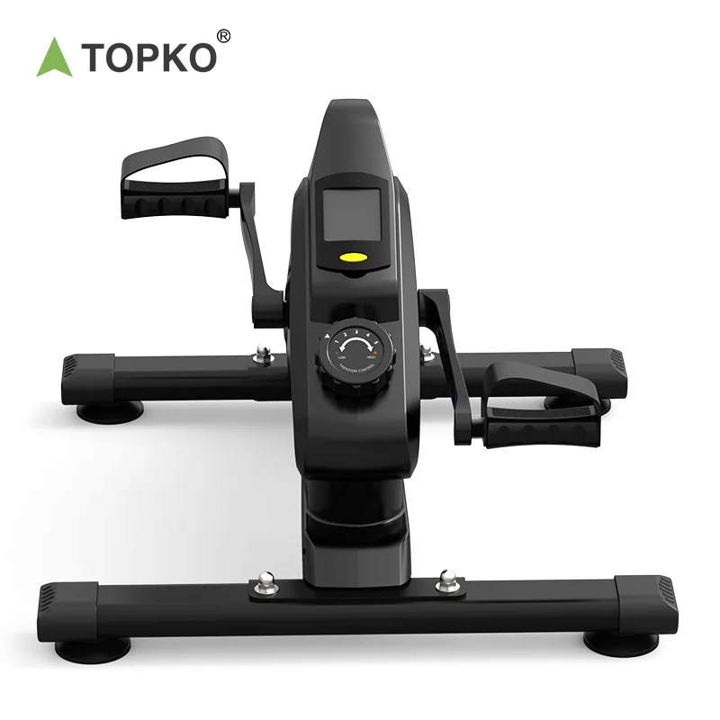 TOPKO Portable Mini Pedal Exerciser Magnetic Resistance Indoor Cycling Stepper Home Fitness LCD Display Mini Bike Exercise