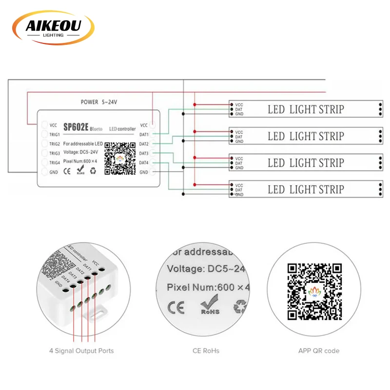 Dimmers VP RGB Led Strip Controller 12v 24v 5-Stars V3 V3-L RGBW Led Controller