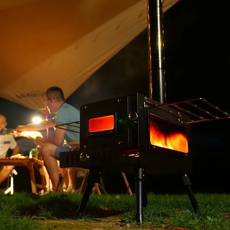 Tent Stove Camping Wood Stove Folding Stoves Fire Wood Heater For Winter Portable Barbecue Grill For Camping Accessories