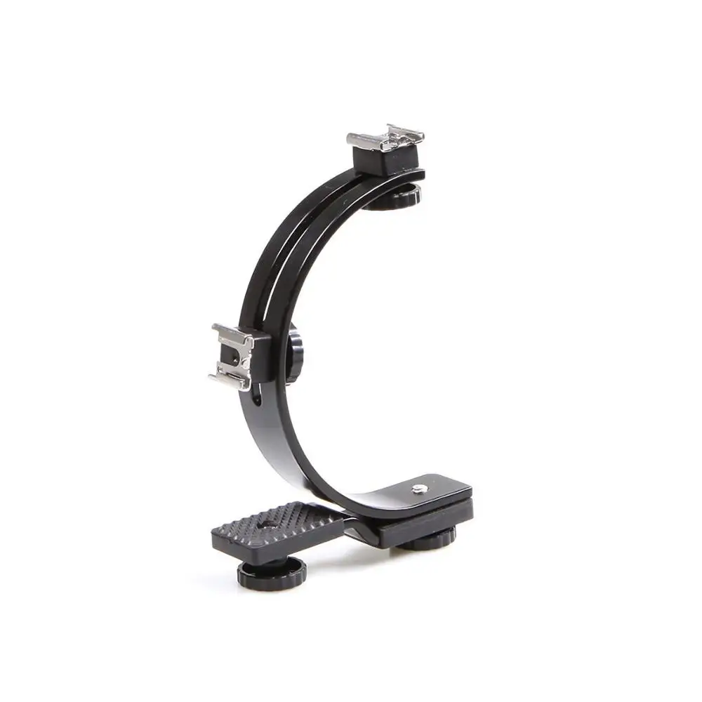 Kasin Photography Cameras Video Light Flash Multi-function Arc bracket C-type Dual Hot Shoe Bracket