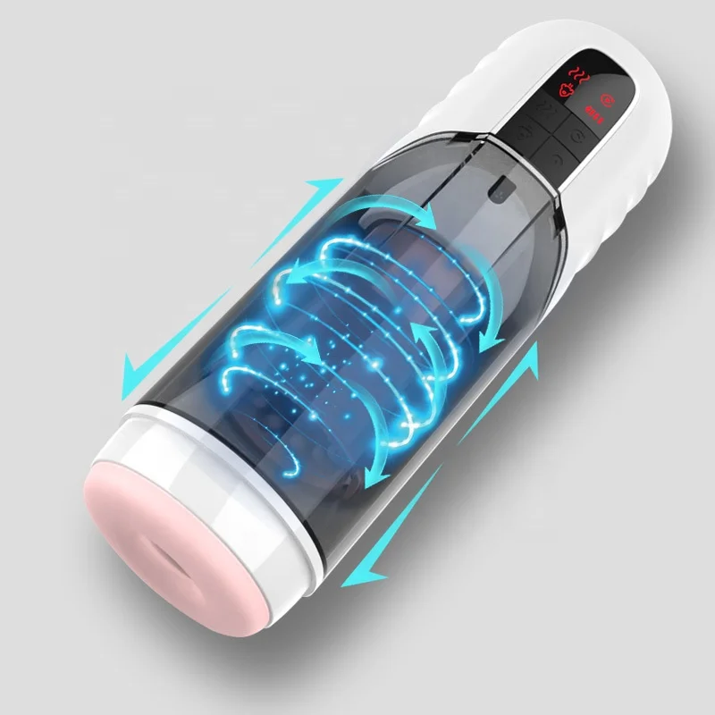 One-Click Burst Masturbation Stroker Colorful Light Automatic Masturbation Cup Telescopic Rotating Sound Masturbator Tools