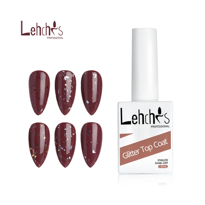 Lehchis oem organic non toxic non cleanse egg shell top coat good quality acrylic topcoat uv/led lamp spots eggshell gel polish