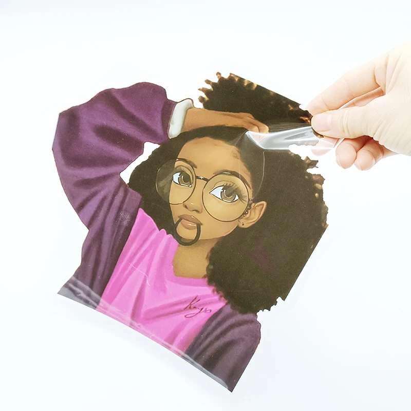 Black girl offset plastisol screen print dtf heat transfers t shirts custom printing heat transfer sticker for clothing