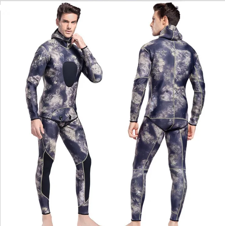 Smooth skin camo design spearfishing wetsuit spearfishing fins