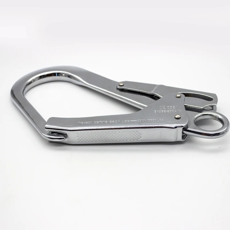 Safety Hook Snap Hook for Protection Factory Custom Metal Large 23kn Double Lock Steel Forged Steel,heat Treated EN362-2004 499g