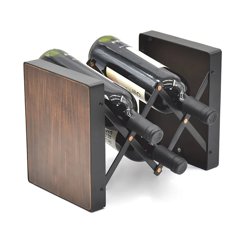 Trending Products Freestanding Modern Fold Shaped Metal Wine Bottle Holder Geometric Wine rack