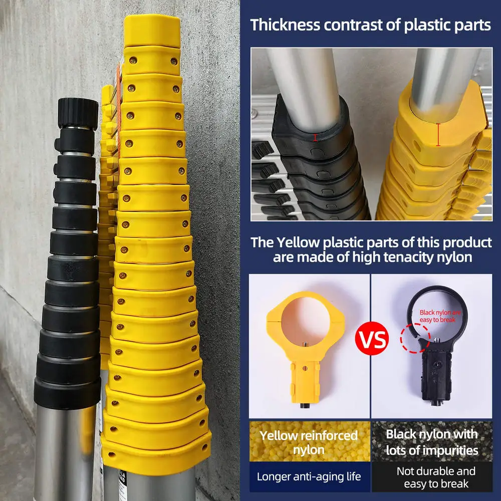 3.8m Retractable Single Telescopic Ladder one side step single aluminium alloy telesteps telescopic ladder