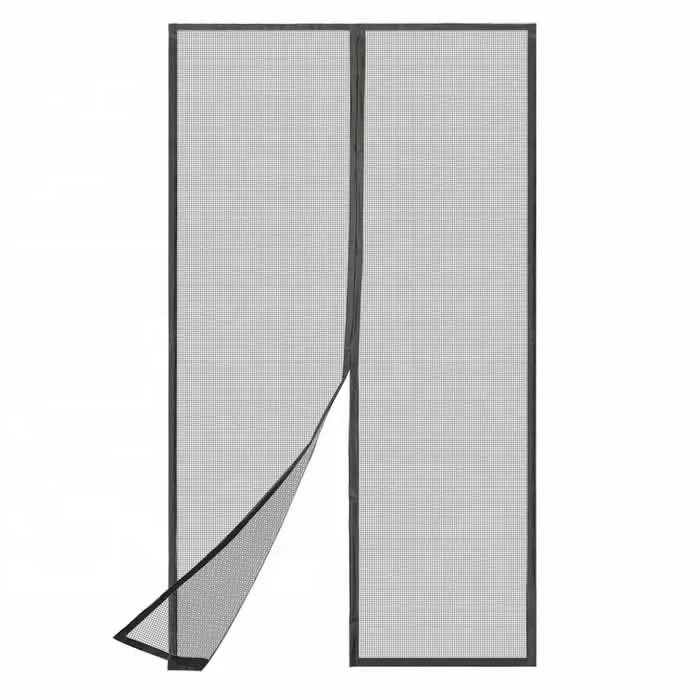 black fiberglass screen mesh magnetic closure screen door net for french double doors with magnet