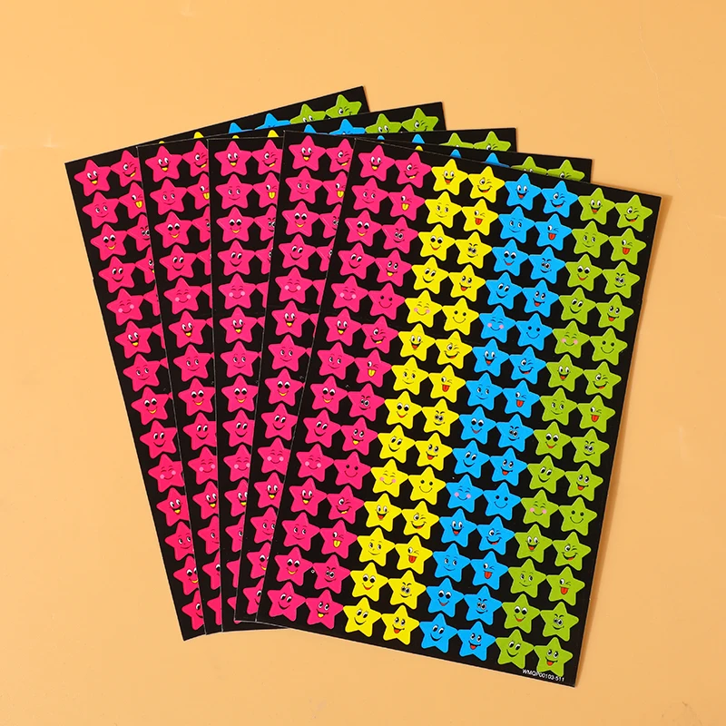 Hot Sales Reward Star Shape Self-Adhesive  Stickers  Color Stickers