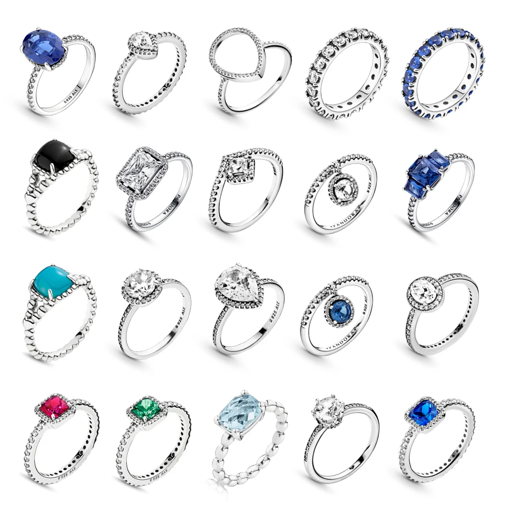 NEW Wholesale Sterling Silver S925 High Quality Timeless Wish Floating Pave Ring geometric figure rings