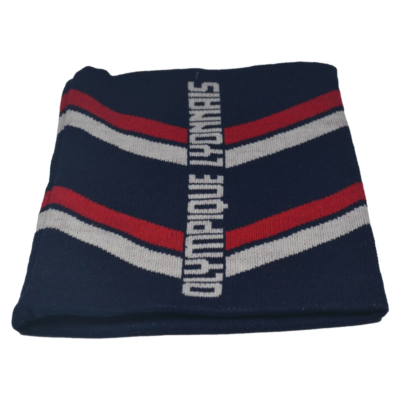 Custom logo double thicknesses acrylic yarn knit winter neckwarmer strip scarf