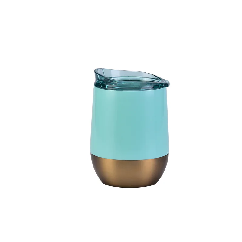 Wholesale 12oz Custom Logo Stainless Steel 304 Egg Mugs Tumbler Travel Insulated Beer Tea Coffee Thermo Mug Cup With Lid