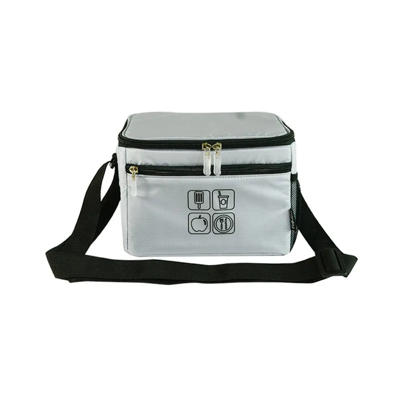 Custom Logo 600D Oxford Lunch Cooler Bag Insulated For Office Travel Picnic Thermal Bag Soft Tote ice Box With Shoulder Strap