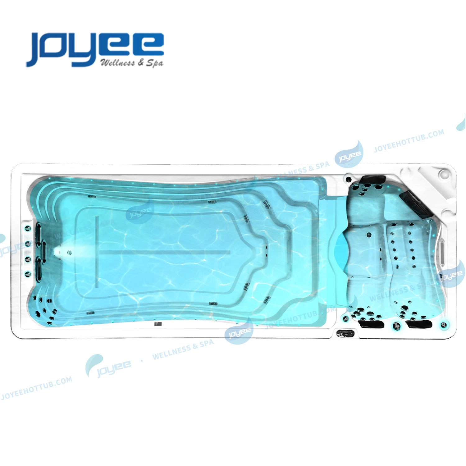 JOYEE Big Size Acrylic Balboa Inground Swim Spa Hydro Jets Whirlpool Bath 6 8 Person Swimming Pool with Air Bubble Massage
