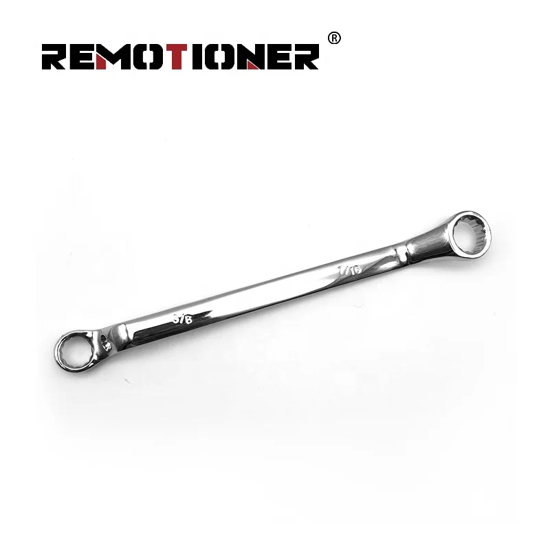 Wholesale High-grade Cr-v Double Offset Ring Spanner 3/8*7/16 Mirror Polishing Double-ended Plum Wrench