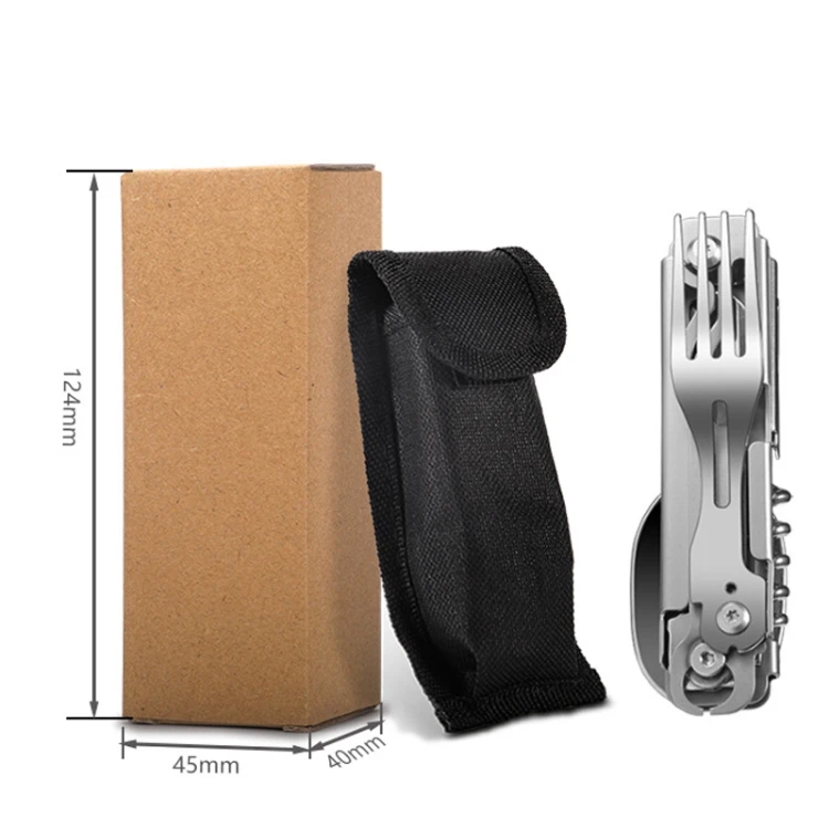6-in-1 Folding Tableware Fork Knife Spoon Bottle Opener for Camping and Survival Tableware Set
