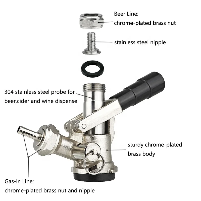 Homebrew Beer Keg Tap A S G D Type Keg Coupler Dispensing Equipment Draft Beer Distribution System