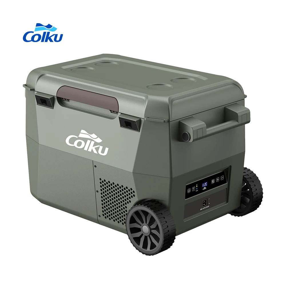 Portable Camping car fridge 44L DC 12V/24V Portable DC Compressor Car Fridge Freezer Refrigerator with Wheels