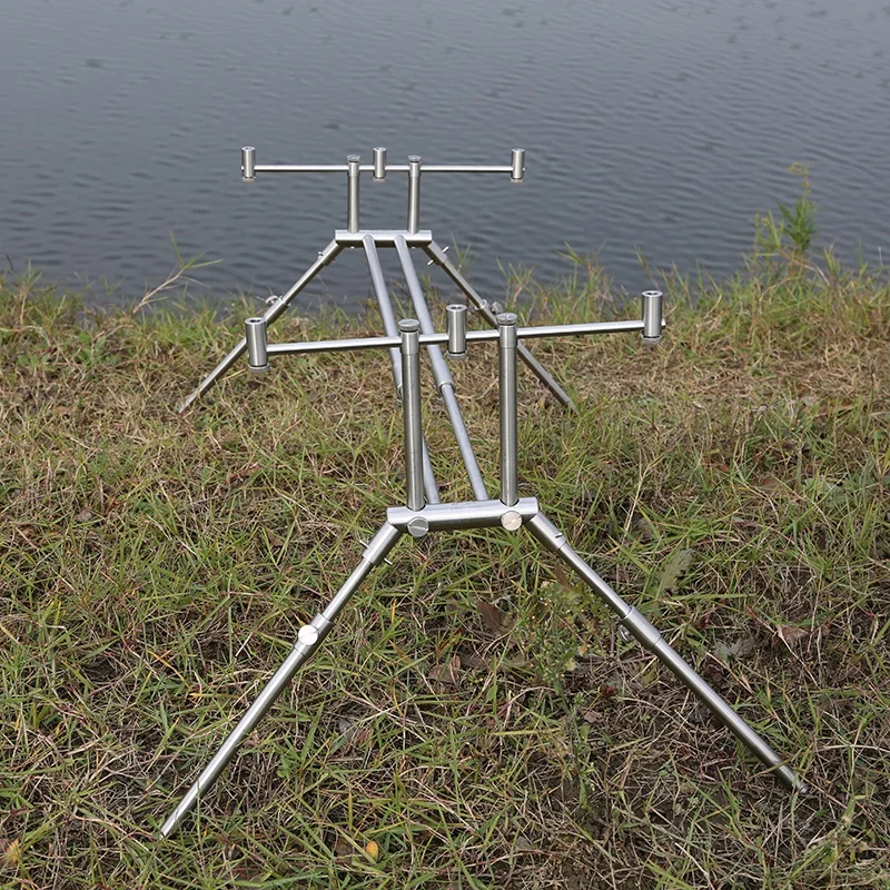 High quality stainless steel firm  rod pod  for carp fishing 3 pcs rod rest with carrying bag