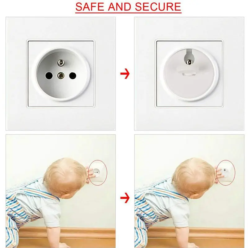EU Plug Cover Plastic Baby Outlet Plug Covers Electric Safety Socket Protector with Lock