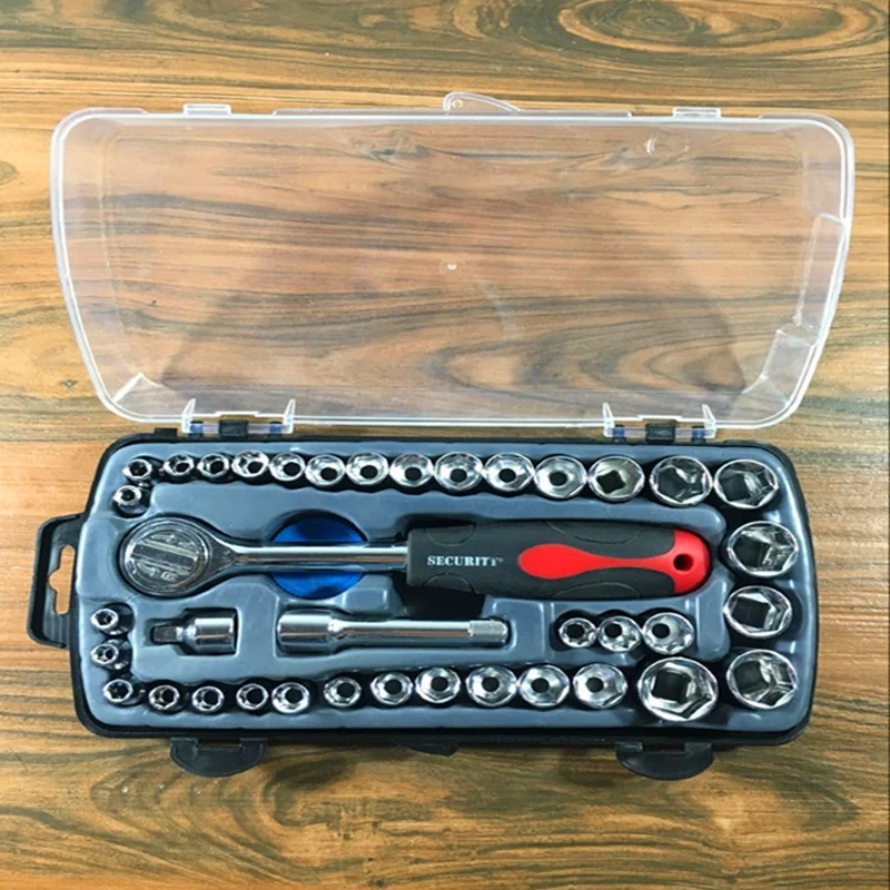 40PCS Full Combination Vehicle Hand Tool Set Car Repair Socket Wrench Set with Ratchet Handle