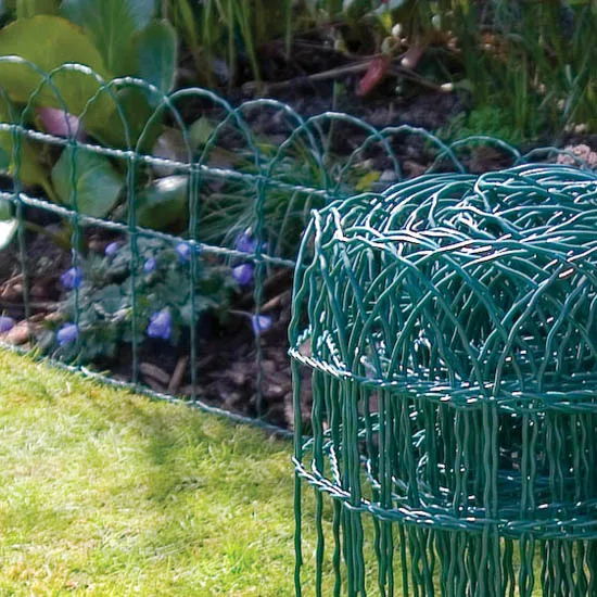 Vinyl PVC coated Galvanized Lawn Garden Border Mesh Fence Wire Rolls Netting Gardening Courtyard Park Soft Green Anthracite Grey