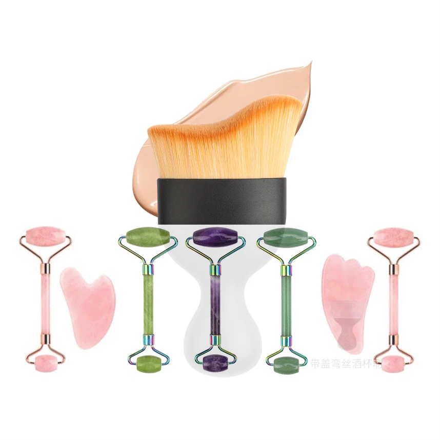 
Amazon hot selling and roll-on red skin care set jade roller gua sha scrapping with low price 