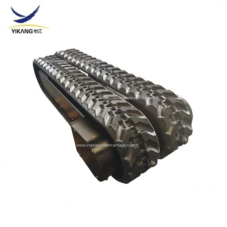 Customized Mini Rubber Tracked  Undercarriage with high speed hydraulic motor used for fire-fighting robot machine spare parts