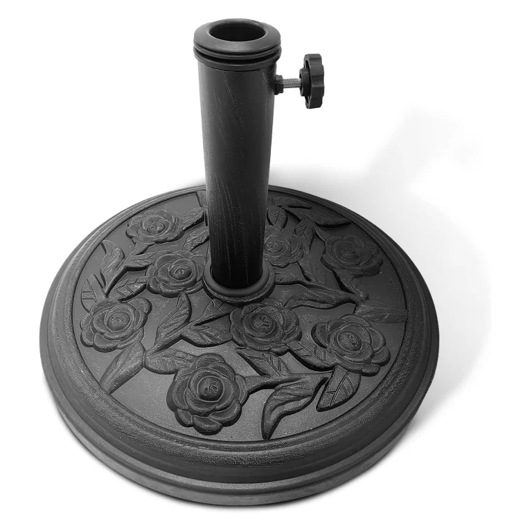 Outdoor Round Heavy Duty Patio Market Table Resin Umbrella Base Stand Pre-filled for Outdoor Garden