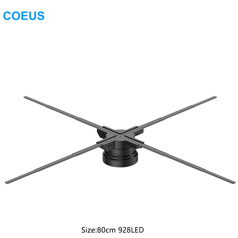 COEUS 80 см 928 светодиод внутреннее рекламное оборудование новый 3D голографический дисплей соединенный голограмма проекционный экран проектор вентилятор