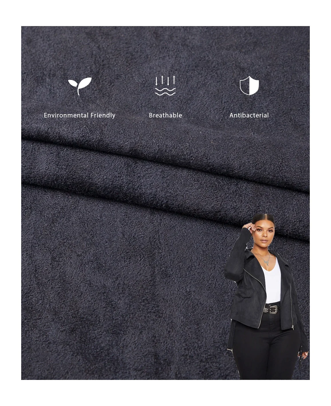 Waterproof and wrinkle resistant Short haired velvet fabric Suede Fabric For Clothes jacket