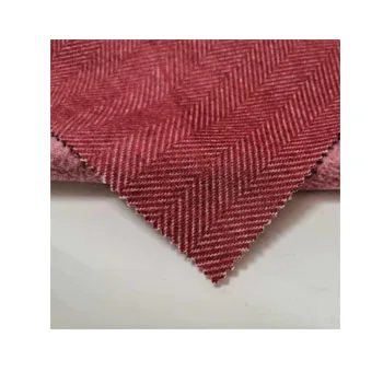 Высококачественная Красная Вязаная шерстяная ткань в елочку