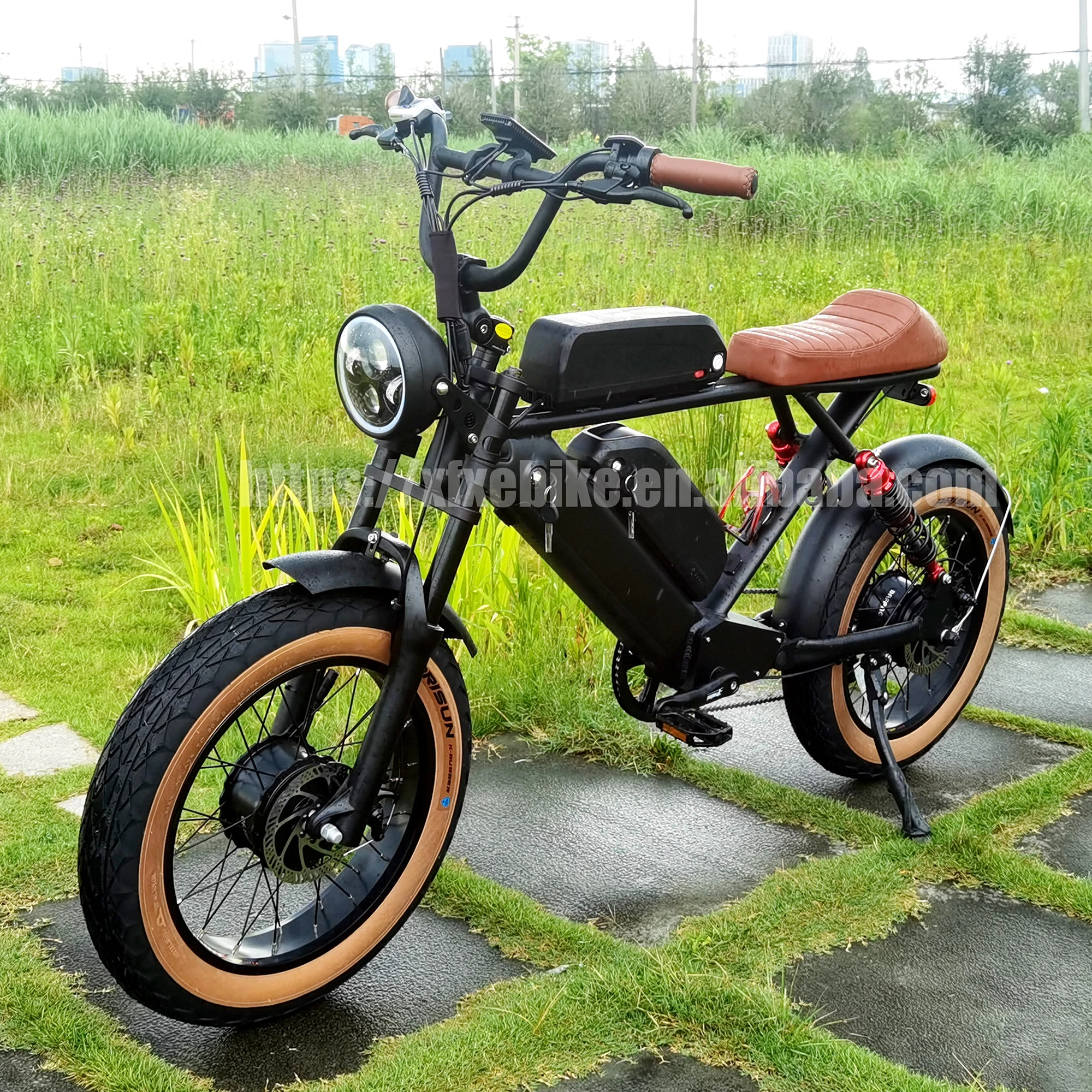 Dual Motor 48V F 500W & R 750W Powerful Electric Fat Bike 3 Battery Long Range Retro E-bikes Snow Electronic Bicycle