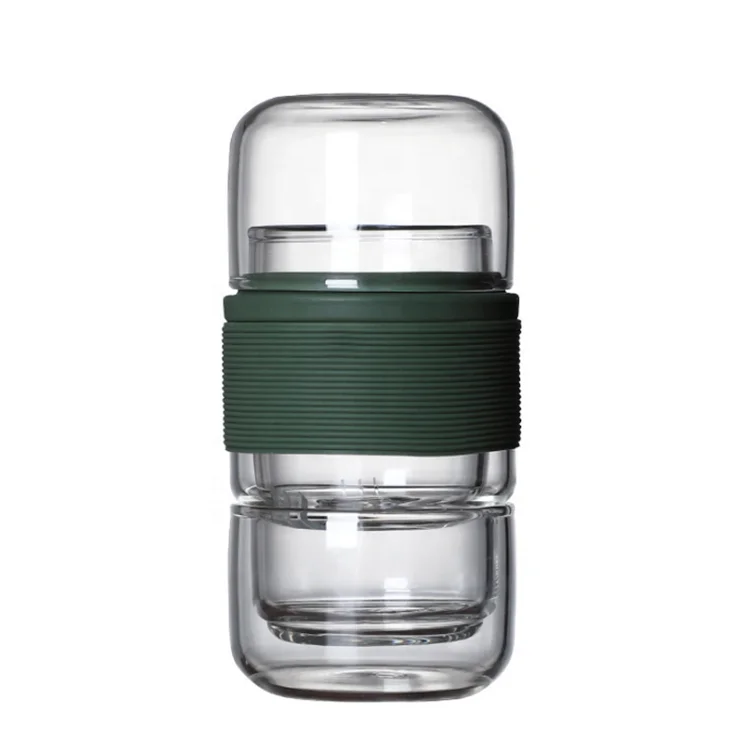 Heat Resistant Portable Travel Glass Tea Set Borosilicate Glass Cup