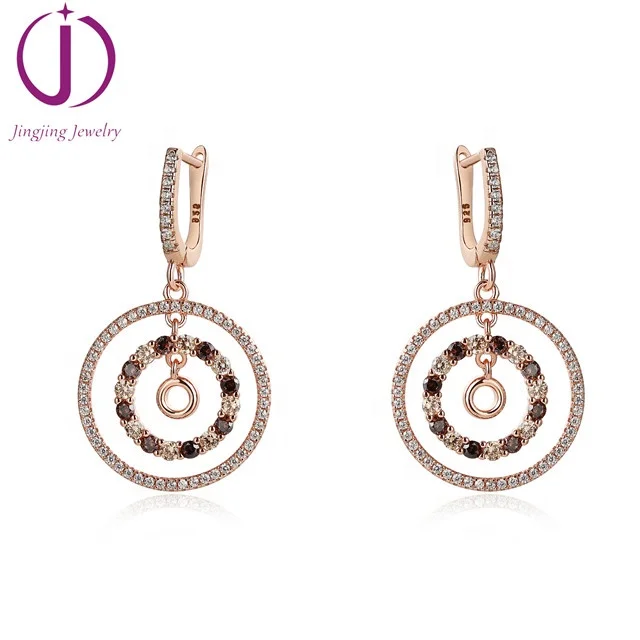 jingjing jewelry sterling silver zirconia circle earring unique earrings for girls