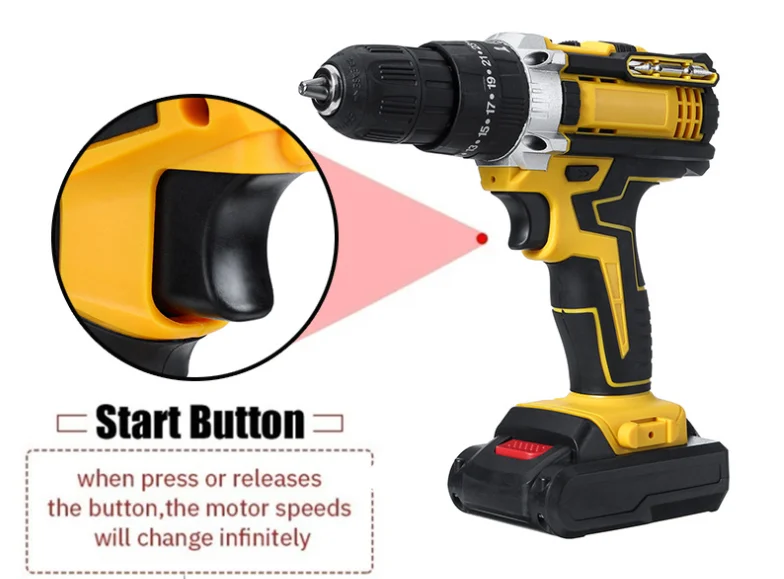 BOLIU OEM 21V Cordless Electric Screwdriver Lithium Rechargeable Power Tools 10mm Drilling Diameter Screw Drill Replacement