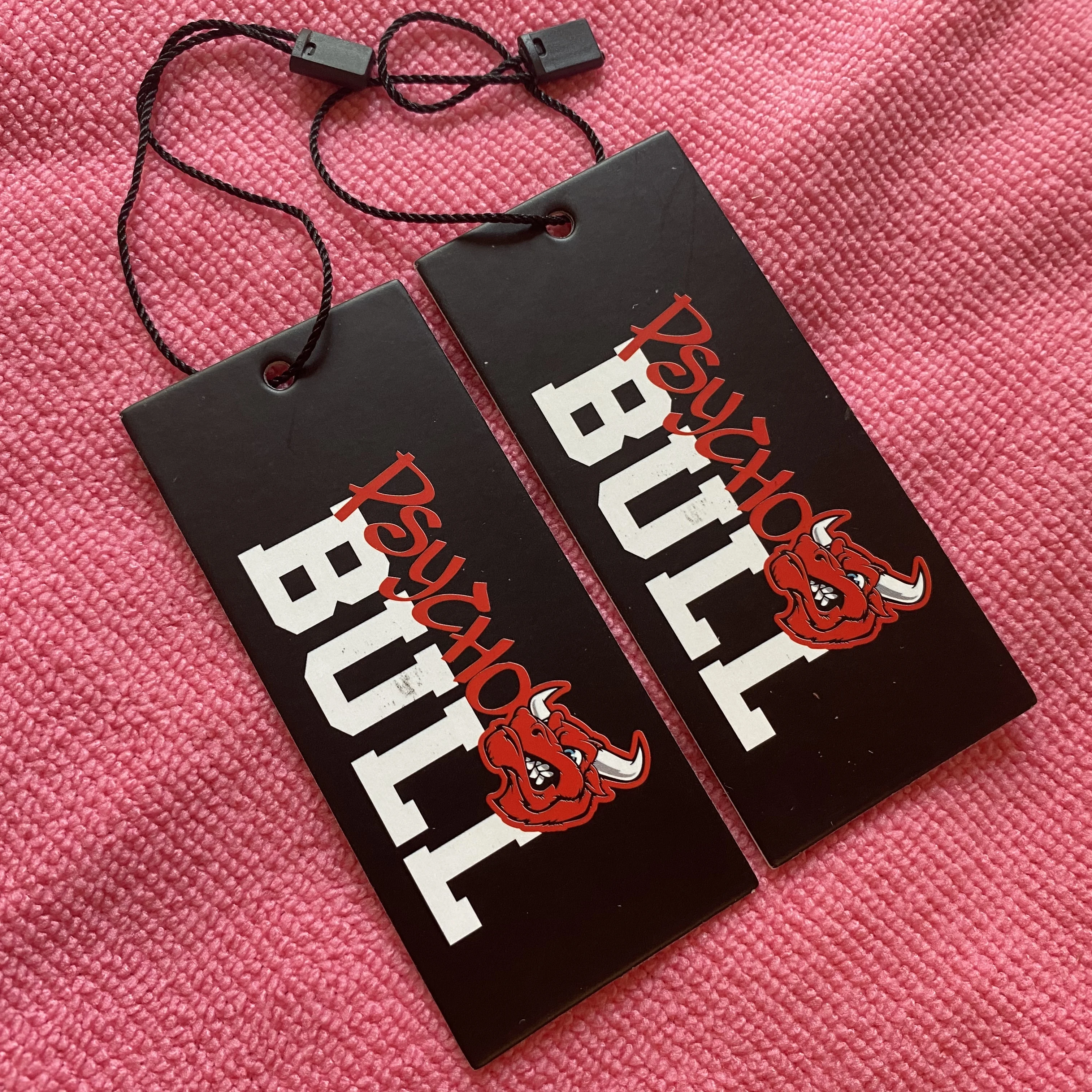 Printing branded paper hangtag with plastic lock tag,matte surface cardboard swing tag for clothes