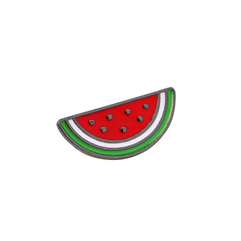 Cartoon summer style Interesting fruit series Watermelon banana Alloy drip oil brooch Student denim clothing accessories