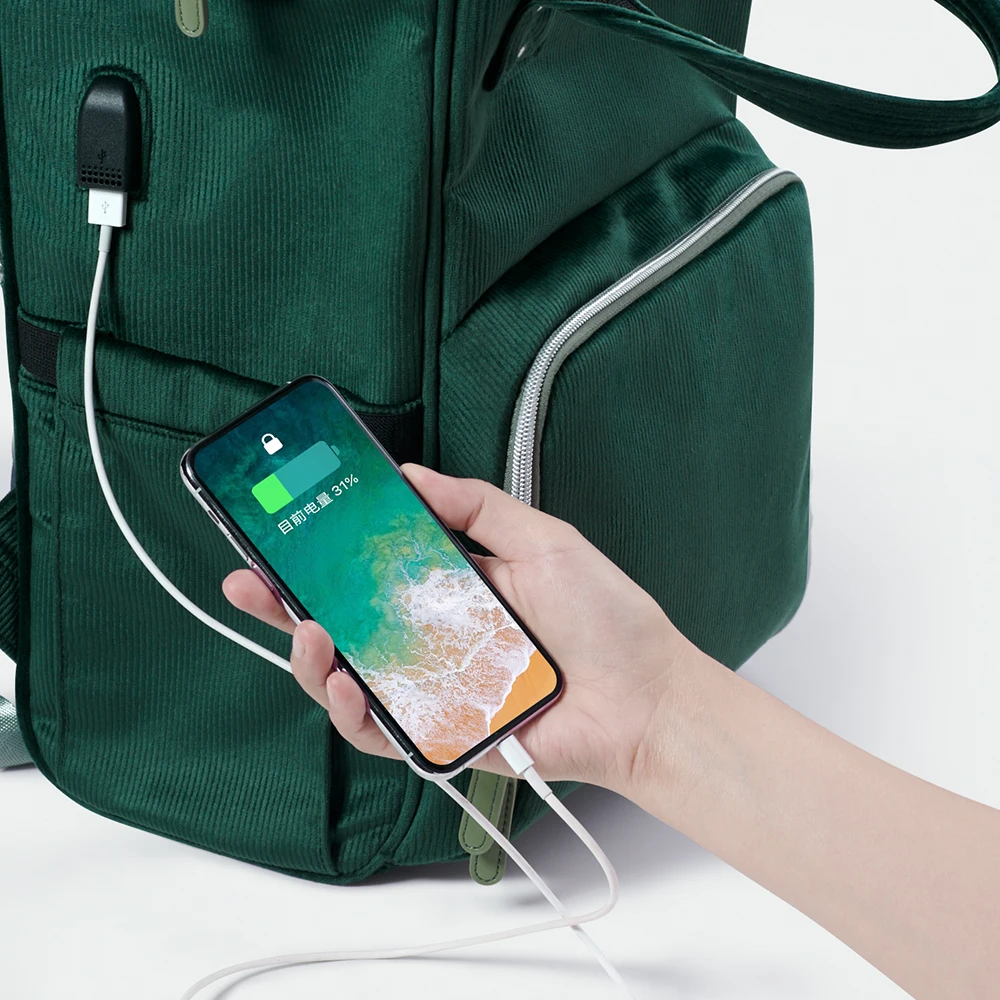 Sunveno Diaper Bag Backpack Fashion Baby Nappy Bag Travel Backpack Stroller Organizer Baby Care Bag for Mom Activity Gear