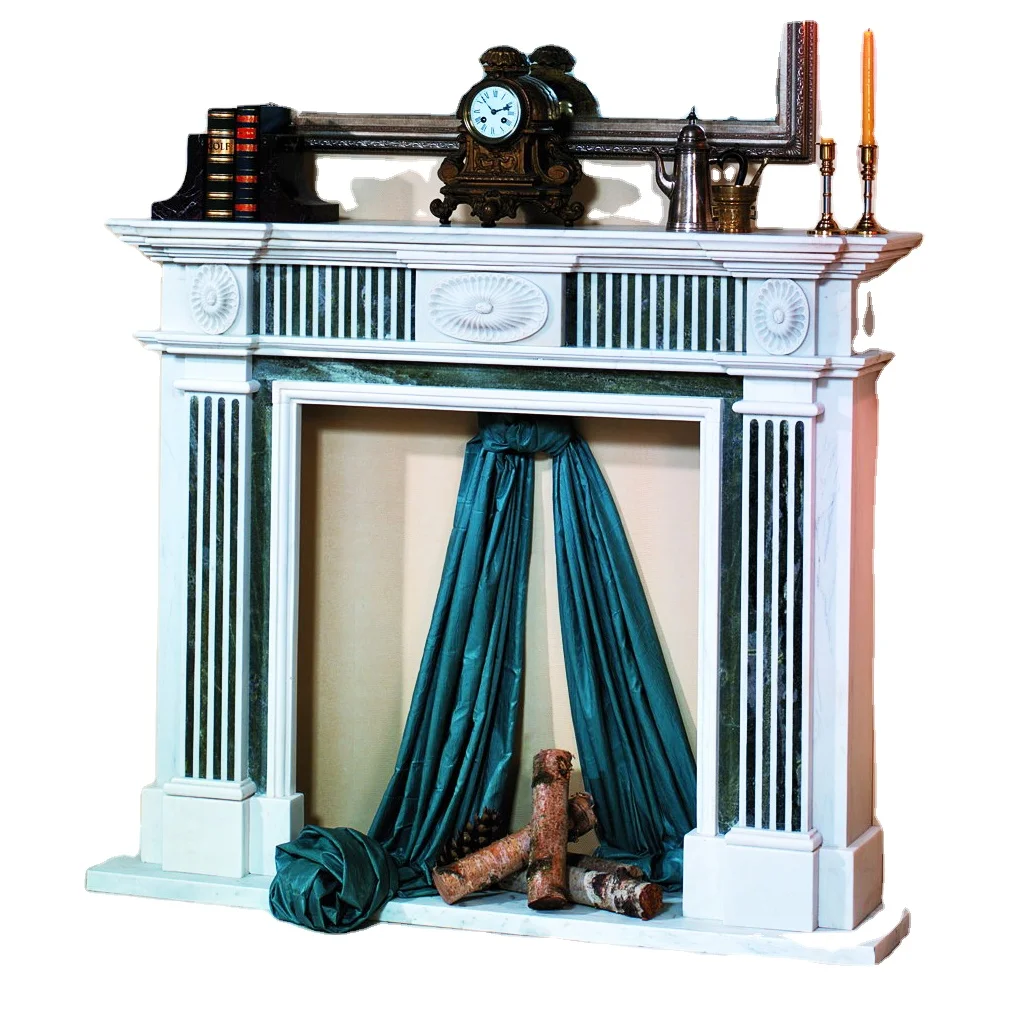 Внутреннее украшение резной простой дизайн Каменный мраморный камин